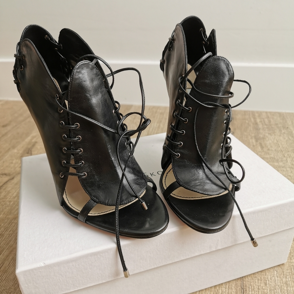Camilla Skovgaard Lace Up Peeptoe Stiletto Boots
